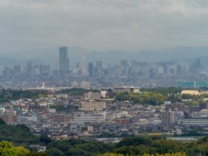 富田林から大阪市方面を望む